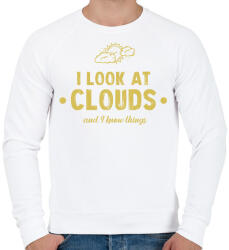 printfashion I look at clouds - Férfi pulóver - Fehér (7440768)