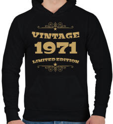 printfashion 1971 - Férfi kapucnis pulóver - Fekete (4091173)