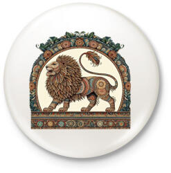 printfashion Oroszlán - Kitűző, hűtőmágnes - Fehér (14894155)