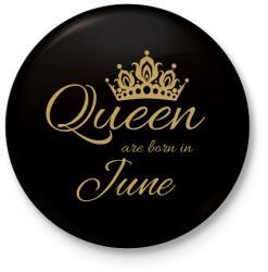 printfashion Queen - Kitűző, hűtőmágnes - Fekete (4667730)