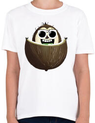 printfashion Napszemüveges kókusz - Gyerek póló - Fehér (14140658)