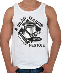 printfashion A világ legjobb festője - Névvel - Férfi atléta - Fehér (6399985)