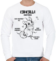 printfashion Csincsilla anatómia - Férfi pulóver - Fehér (10954034)