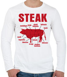 printfashion STEAK - Férfi hosszú ujjú póló - Fehér (16650392)