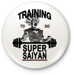 printfashion Training To Go Super Saiyan - Kitűző, hűtőmágnes - Fehér (3077688)
