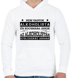 printfashion Én kocsmába járok - Férfi kapucnis pulóver - Fehér (9460268)