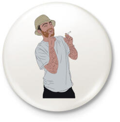 printfashion Mac miller - Kitűző, hűtőmágnes - Fehér (3083321)