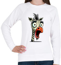 printfashion Csodálkozó zebra - Női pulóver - Fehér (13181926)