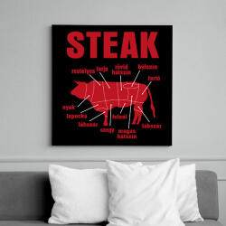 printfashion STEAK - Vászonkép - Fekete (16652069)