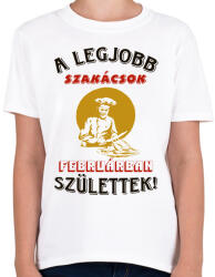 printfashion Szakács szülinapja február - Gyerek póló - Fehér (5738373)