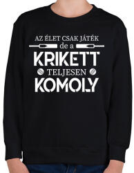 printfashion A krikett teljesen komoly - Gyerek pulóver - Fekete (15834465)