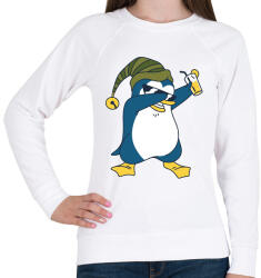 printfashion Pingvin-koktéllal - Női pulóver - Fehér (4193950)