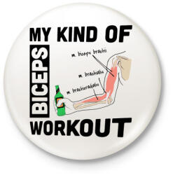 printfashion My Kind Of BICEPS Workout /g/ - Kitűző, hűtőmágnes - Fehér (3075717)