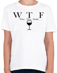 printfashion Wine Time Finally - Gyerek póló - Fehér (4816642)