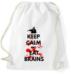 printfashion KEEP CALM AND EAT BRAINS - Sportzsák, Tornazsák - Fehér (1865897)