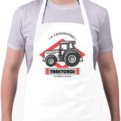 printfashion A legmenőbb traktoros - Kötény - Fehér (6593500)
