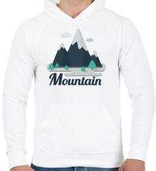 printfashion Mountain - Férfi kapucnis pulóver - Fehér (919291)