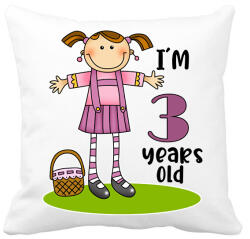 printfashion 3 years old" forgirl - Párnahuzat, Díszpárnahuzat - Fehér (13456332)