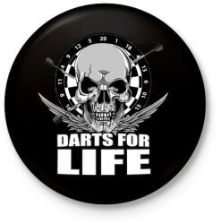 printfashion Darts for Life - Kitűző, hűtőmágnes - Fekete (3101763)