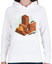 printfashion Kőműves - Női kapucnis pulóver - Fehér (14273861)