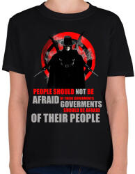 printfashion v for vendetta quotes - Gyerek póló - Fekete (3935361)