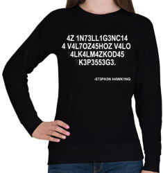 printfashion Intelligencia - Stephen Hawking - Női pulóver - Fekete (5773423)