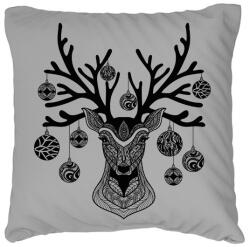 printfashion Geometrikus karácsonyi rénszarvas - Párnahuzat, Díszpárnahuzat - Szürke (5663631)