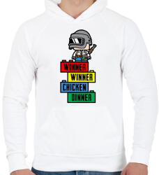 printfashion Lego PUBG - Férfi kapucnis pulóver - Fehér (1554981)