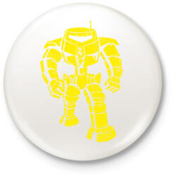 printfashion MAN BOT VINTAGE - Kitűző, hűtőmágnes - Fehér (3075482)