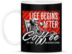printfashion Life Begins After Coffee - Bögre - Fekete (16854703)