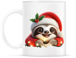 printfashion Cuki vicces karácsonyi party lajhár - Bögre - Fehér (15250066)