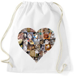 printfashion Meme cat heart - Sportzsák, Tornazsák - Fehér (4878206)