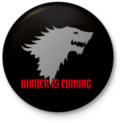 printfashion Trónok Harca - winter is coming - Kitűző, hűtőmágnes - Fekete (11529258)