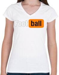 printfashion football - Női V-nyakú póló - Fehér (2794085)