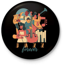 printfashion Jazz forever - Kitűző, hűtőmágnes - Fekete (7659016)