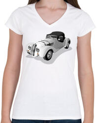 printfashion Autó - Női V-nyakú póló - Fehér (10467160)