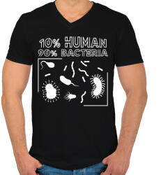 printfashion Ember - baktérium - Férfi V-nyakú póló - Fekete (11944350)