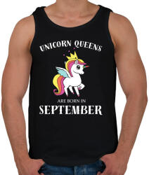 printfashion Unikornis királynők szeptemberben születnek - Férfi atléta - Fekete (371753)