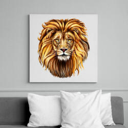 printfashion Oroszlán - Vászonkép - Fehér (13802007)
