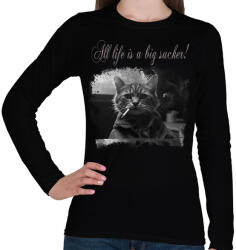 printfashion All life is a big sucker! - Női hosszú ujjú póló - Fekete (16144291)