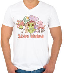 printfashion Stay weird - Férfi V-nyakú póló - Fehér (15486229)
