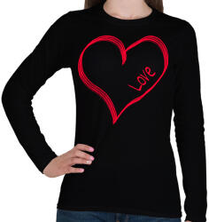 printfashion Love - Női hosszú ujjú póló - Fekete (2136302)