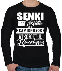 printfashion Tökéletes kamionos - Férfi hosszú ujjú póló - Fekete (1006319)