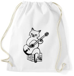 printfashion Macska gitározik - Sportzsák, Tornazsák - Fehér (10275751)