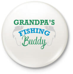 printfashion Fishing buddy - Kitűző, hűtőmágnes - Fehér (3088221)
