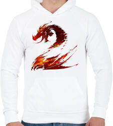printfashion Tűzsárkány - Férfi kapucnis pulóver - Fehér (433304)