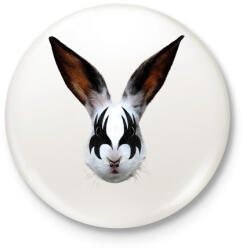 printfashion Kiss of a rabbit - Kitűző, hűtőmágnes - Fehér (3074740)