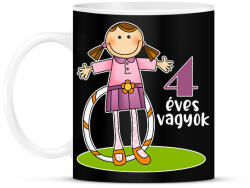 printfashion 4 éves vagyok" kislányoknak - Bögre - Fekete (13458439)