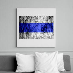 printfashion Kéksáv minimál - Vászonkép - Fehér (6639943)