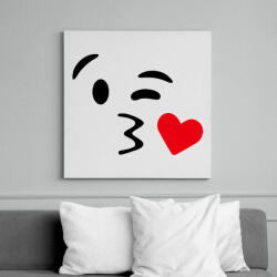 printfashion Csókos smile - Vászonkép - Fehér (6624947)
